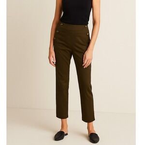 2/$30 Massimo Dutti Pants Sz 8 Brown Accent Buttons Dressy Office Work